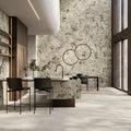 Marvel Epic Alpin polished marble-effect tile with grey and white veining