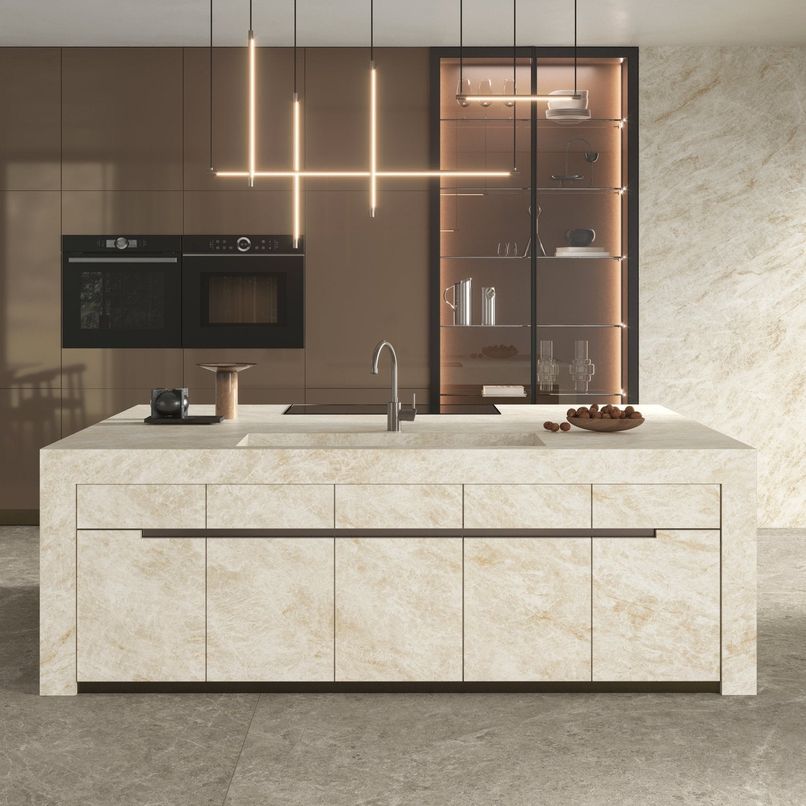 Marvel Epic Taj Mahal White cream marble-effect porcelain tile