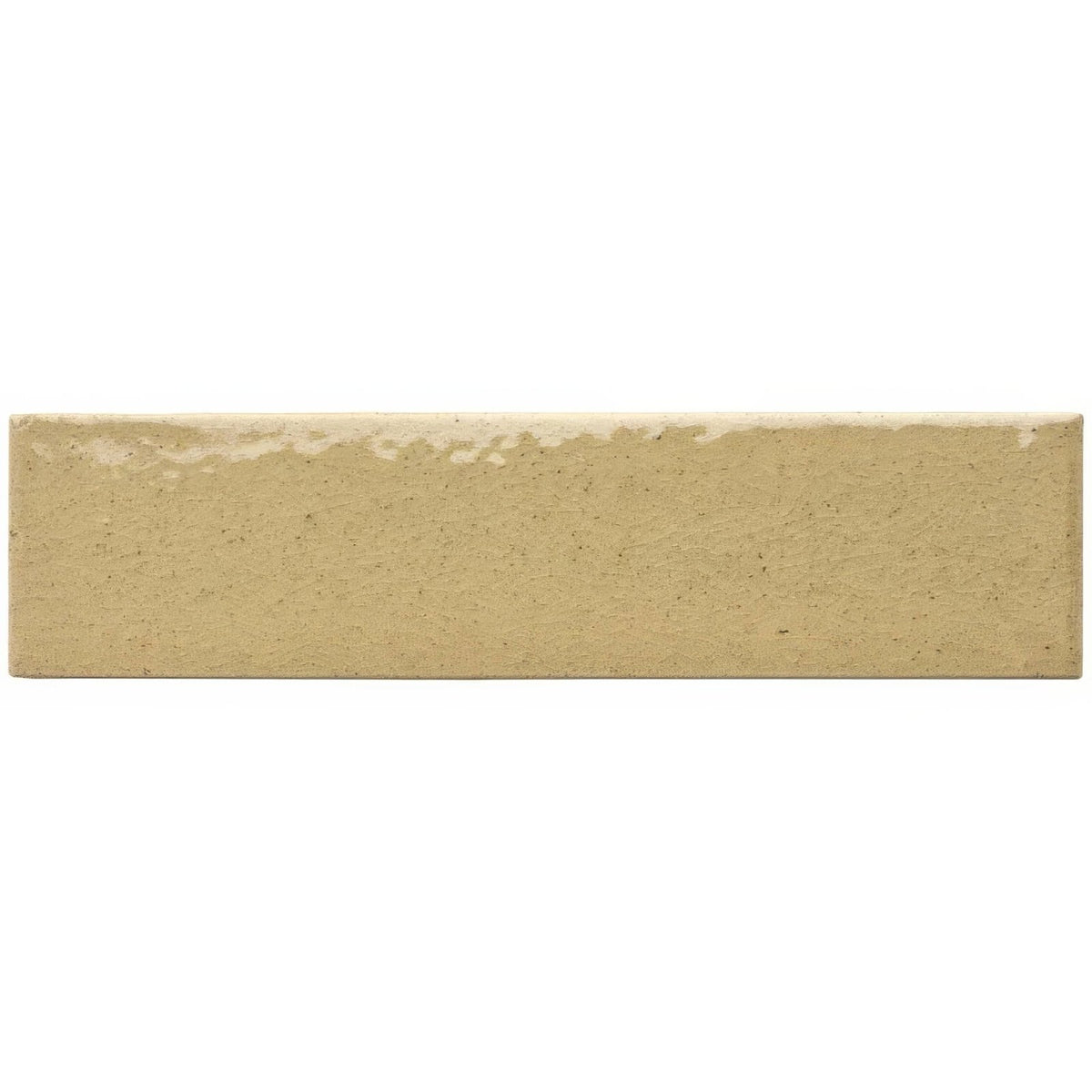 Beige meadow brick tile in rectangular ceramic form with textured slightly uneven surface and subtle speckles