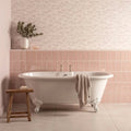 White clawfoot bathtub meadow hedgerow 60x30cm with ornate feet and towel draped over the side