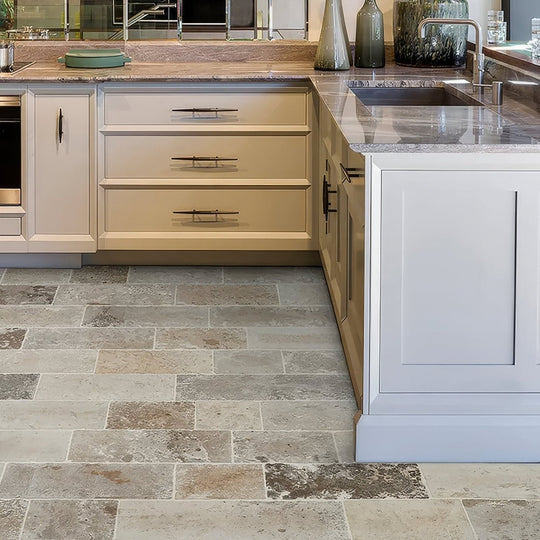 Vieux Bourgogne Limestone Cobbles Weathered Finish Floor Tile