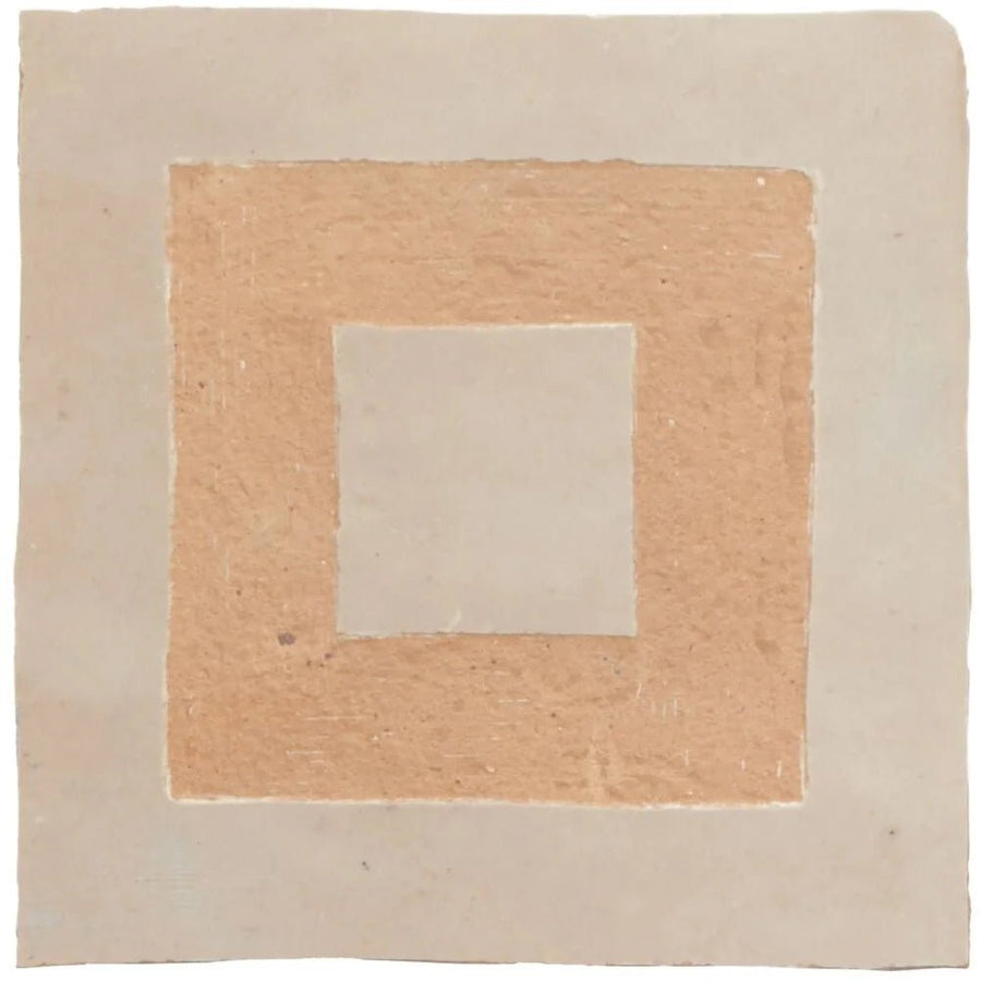 Medina Cloudy White Porton Handmade Moroccan Zellige Tile beige zellige tile with concentric square design