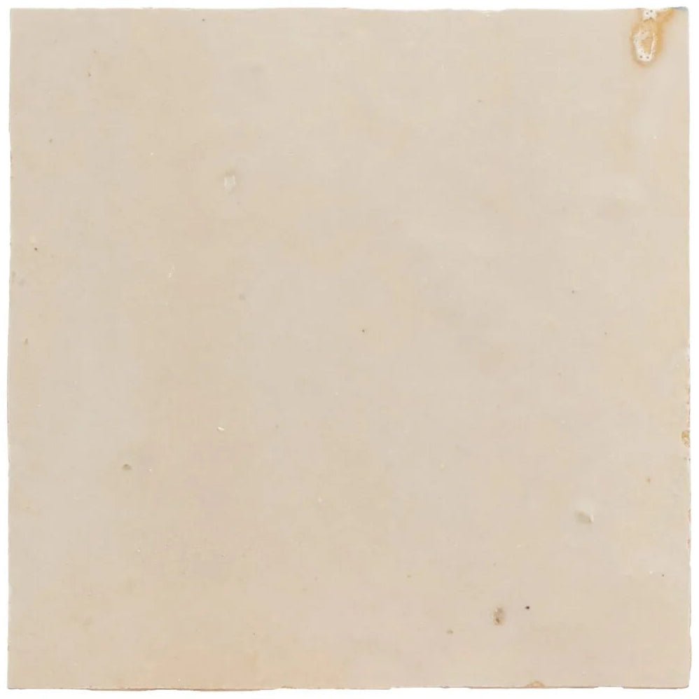 Medina Cloudy White Square Handmade Moroccan Zellige Tile