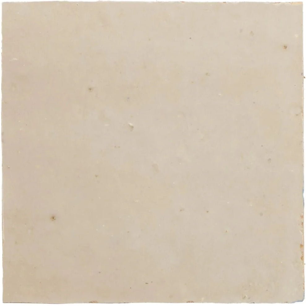 Medina Cloudy White Square Handmade Moroccan Zellige Tile