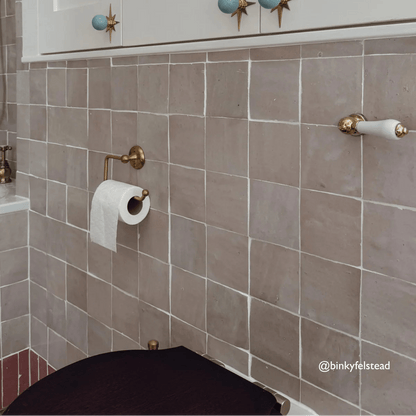 Medina Cloudy White Square Handmade Moroccan Zellige Tile