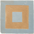 A square ceramic medina cornflower blue porton handmade moroccan zellige tile with textured matte finish and concentric squares