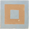 A square ceramic medina cornflower blue porton handmade moroccan zellige tile with textured blue border and beige squares