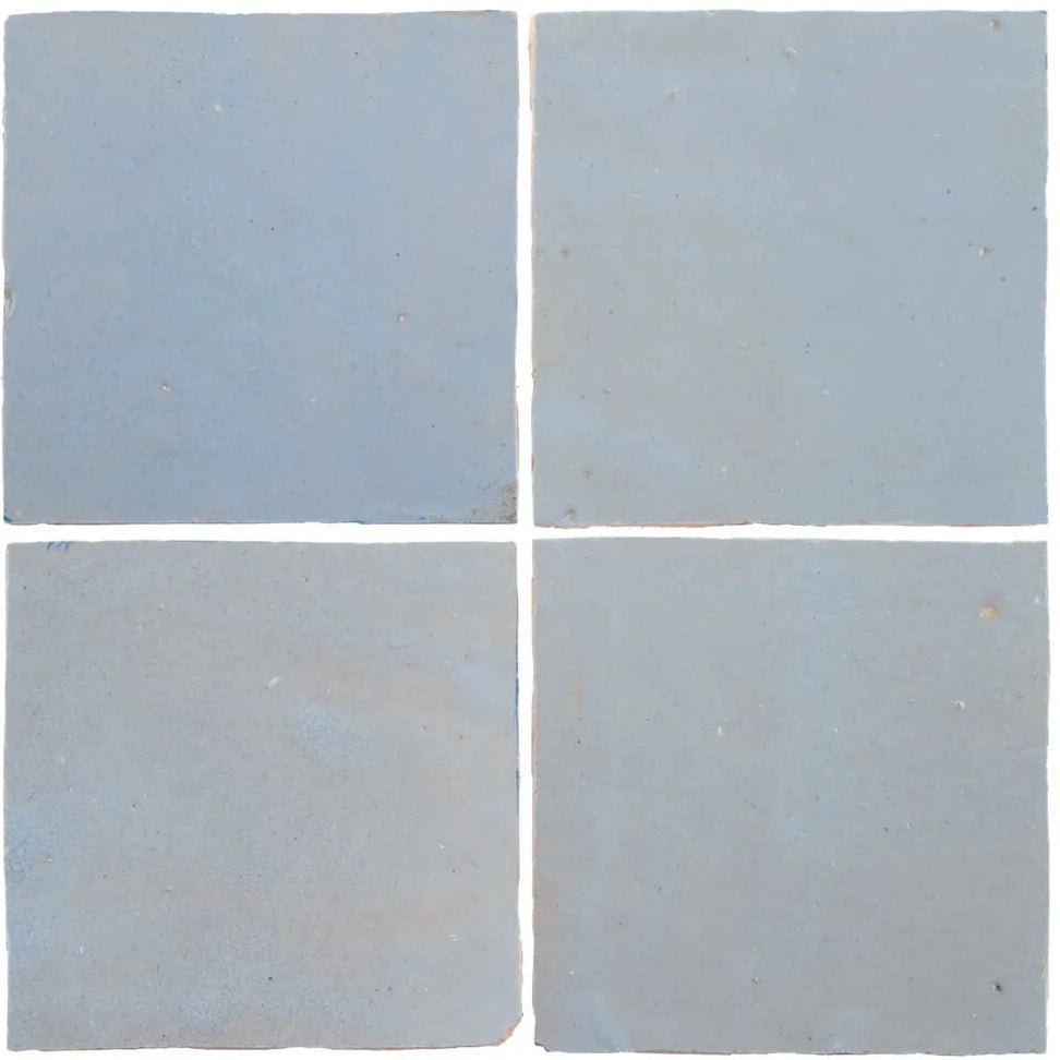 Medina Cornflower Blue Square Handmade Moroccan Zellige Tile