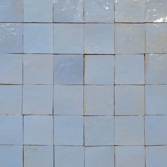 Medina Cornflower Blue Square Handmade Moroccan Zellige Tile - alternate view