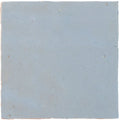 Medina cornflower blue square handmade moroccan zellige tile in light blue ceramic with matte finish and subtle imperfections