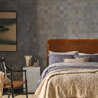 Medina Cornflower Blue Square Handmade Moroccan Zellige Tile