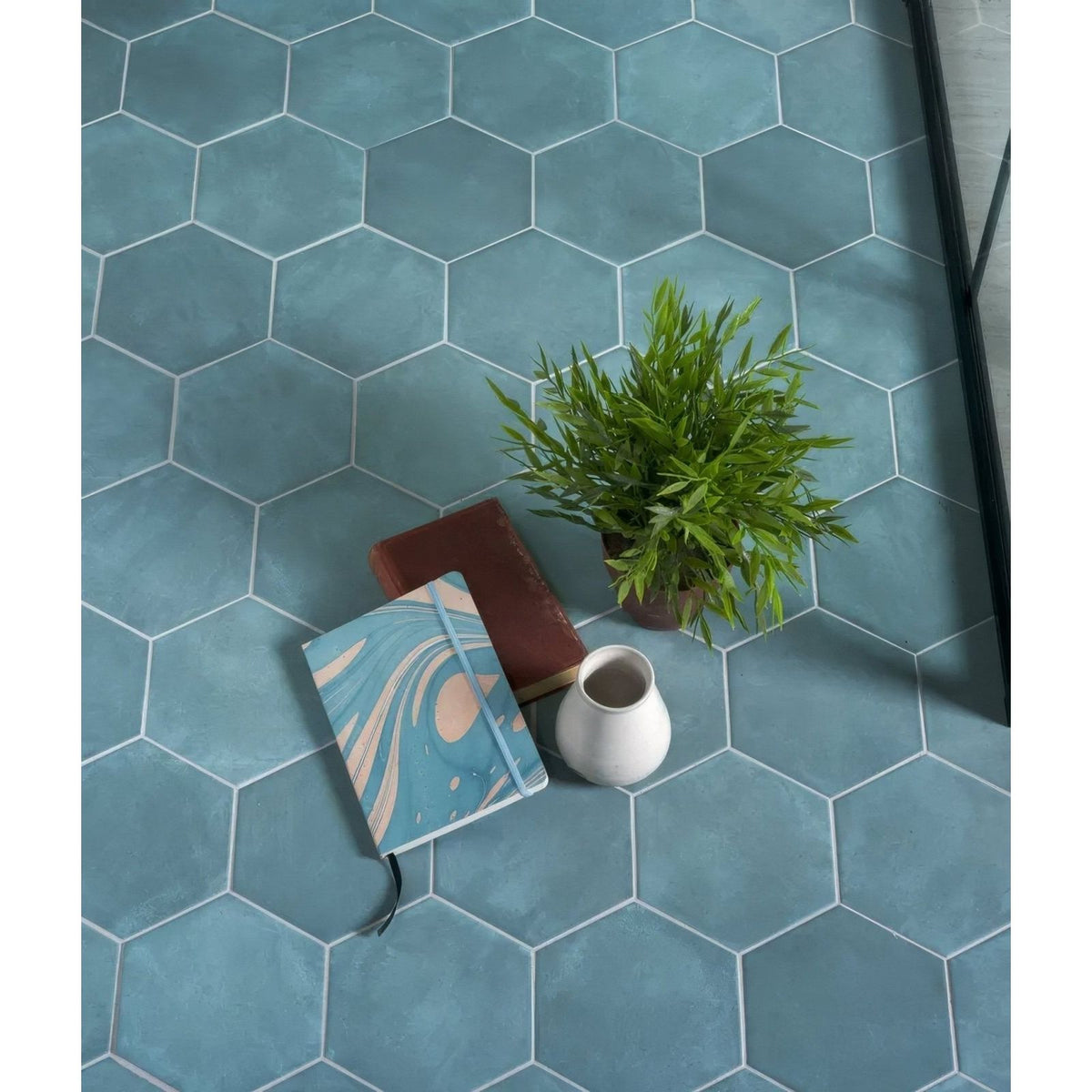 Medina Hexagon Porcelain Aqua