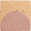 Medina leather pale belen handmade moroccan zellige tile is a soft pink semi-circular leather tile with textured surface