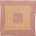 Medina leather pale porton handmade moroccan zellige tile with minimalist terracotta and beige concentric squares design