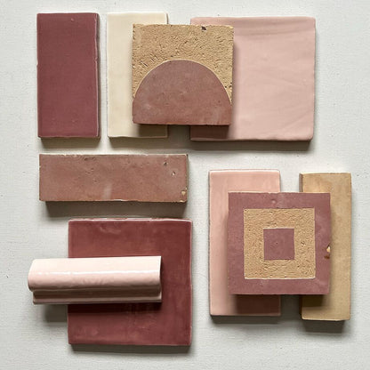 Medina Leather Pale Square Handmade Moroccan Zellige Tile