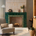 Medina Moss Green Porton Handmade Moroccan Zellige Tile dark green zellige tile fireplace with emerald ceramics