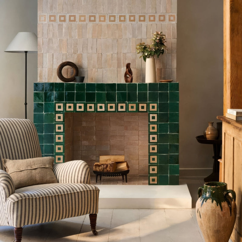 Medina Moss Green Porton Handmade Moroccan Zellige Tile