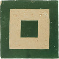 Medina moss green porton handmade moroccan zellige tile featuring dark green square with beige border and inset center
