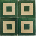 Four square ceramic medina moss green porton handmade moroccan zellige tiles with layered geometric design
