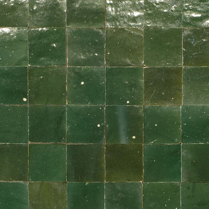 Medina Moss Green Square Handmade Moroccan Zellige Tile
