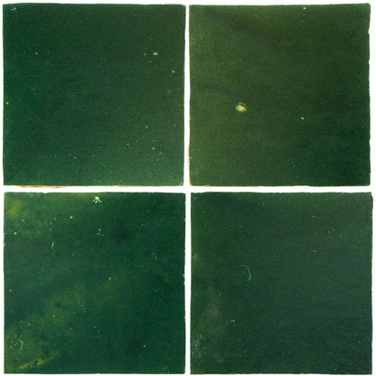 Medina Moss Green Square Handmade Moroccan Zellige Tile