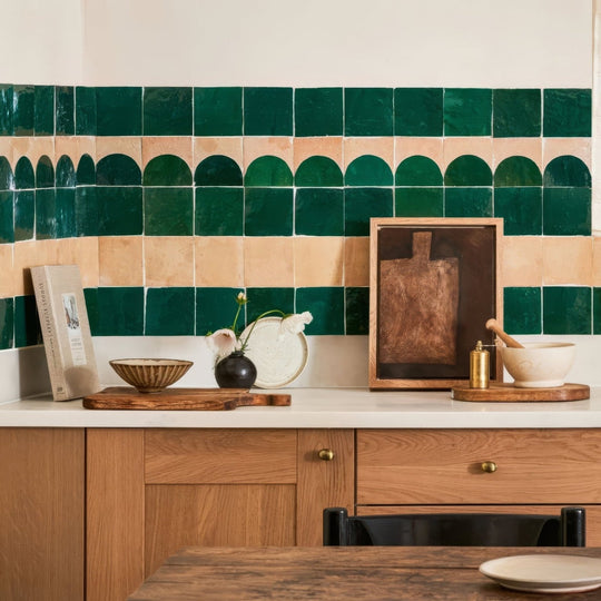 Medina Moss Green Square Handmade Moroccan Zellige Tile