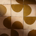 Beige and mustard-yellow ceramic Medina ochre belen handmade Moroccan zellige tiles with matte textured finish in grid pattern