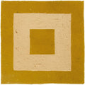 Medina ochre porton handmade moroccan zellige tile with textured mustard yellow and off-white concentric rectangular borders