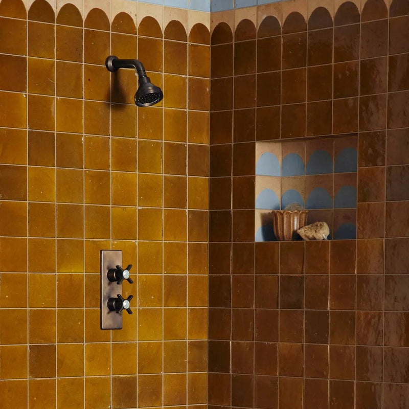 Medina Ochre Square Handmade Moroccan Zellige Tile