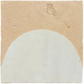 A light gray semi-circular piece of paper with textured surface for medina pure white belen handmade moroccan zellige tile