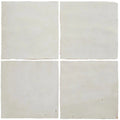 Medina pure white square handmade moroccan zellige tile with matte finish off-white ceramic and irregular edges