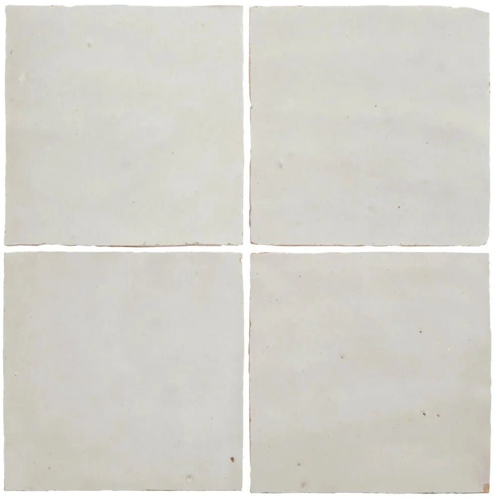 Medina Pure White Square Handmade Moroccan Zellige Tile
