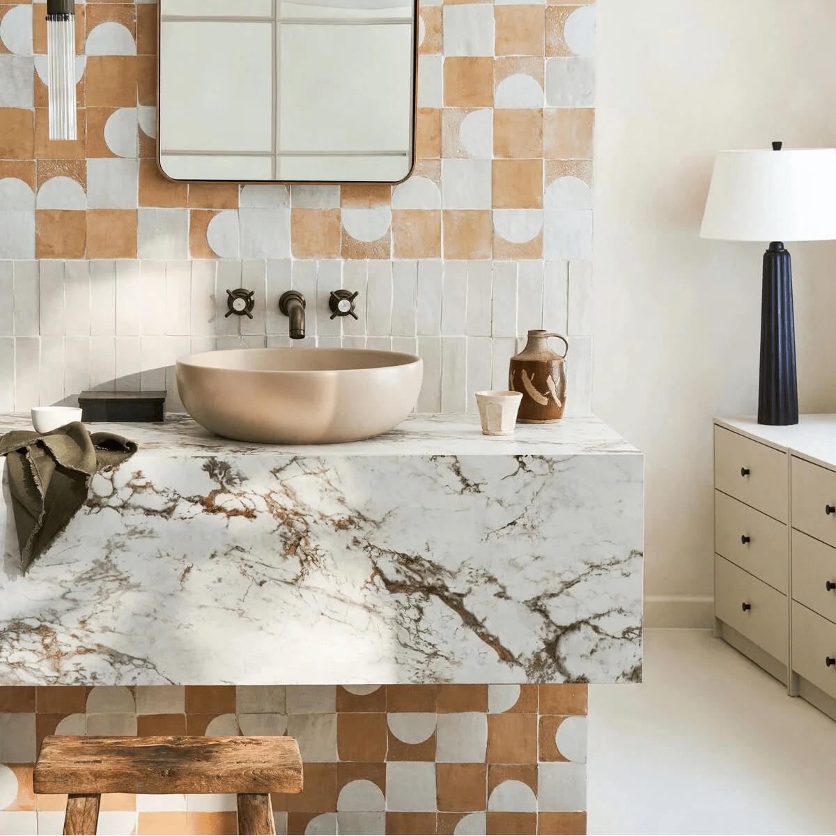 Medina Pure White Square Handmade Moroccan Zellige Tile