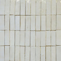 Medina pure white zellige rectangle white ceramic tiles with glossy finish and subtle tone variations
