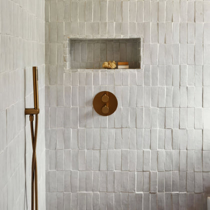 Pure White Rectangle Handmade Moroccan Zellige