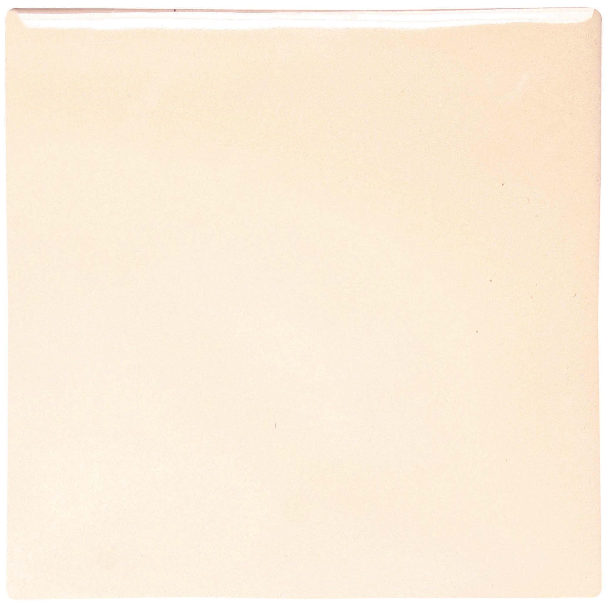 Cream-colored square ceramic melford crackle field tile with a smooth glossy finish perfect for wall and floor use