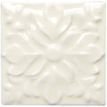 White ceramic tile melford hampstead with raised floral design for decorative wall use