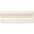 Cream-colored melford hampton ceramic tile with glossy finish and raised wavy decorative molding on top edge