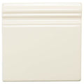 Melford skirting cream-colored square ceramic tile with glossy finish and three horizontal ridges along top edge