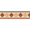 Melville red white and old london terracotta and cream diamond patterned mosaic tile border for wall decoration