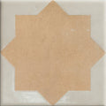 Beige star shaped Menara Cotto Star porcelain tile with white border in ceramic finish for decorative use