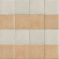Menara white porcelain matt beige and off-white square ceramic tiles arranged in a checkerboard pattern