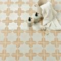 Menara white star porcelain beige and white geometric patterned ceramic floor tiles for interior flooring use