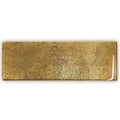 A rectangular gold glass tile with a textured brushed metallic finish and subtle surface scratches from Metallic Vitreum Aurum