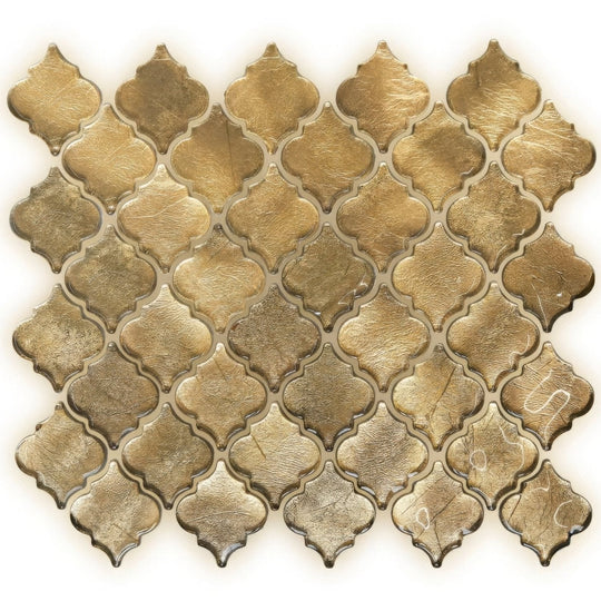 Metallic Vitreum Aurum Arabesque Gold Glass Tile