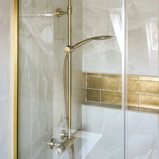 Metallic Vitreum Aurum Rectangle Gold Glass Tile - alternate view