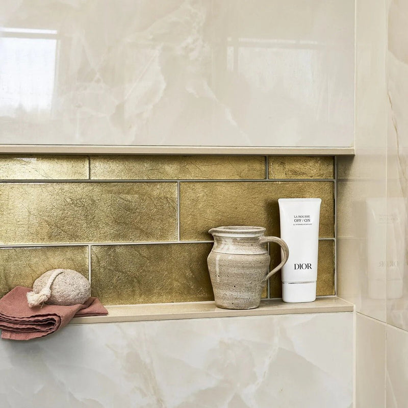 Metallic Vitreum Aurum Rectangle Gold Glass Tile