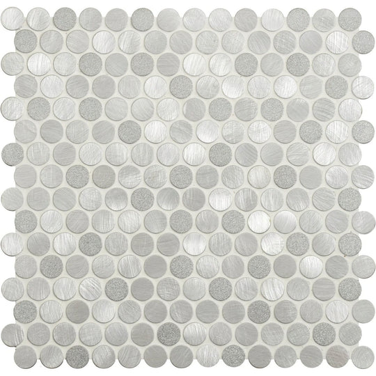Methone Silver Mixed Finish Penny Round - alternate view