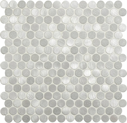 Methone Silver Mixed Finish Penny Round