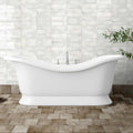 White porcelain clawfoot bathtub metropolitan london with curved elegant design and chrome fixtures